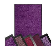 Zerbino per ingresso, interno ed esterno, colore viola, antiscivolo, facile da pulire (40 x 60 cm, utilizzo e lavaggio)