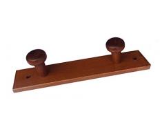 Home System R21472 Portabiti Appendiabiti in Legno a 2 Posizioni, Noce