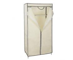Songmics Armadio Cabina Guardaroba Appendiabiti In Acciaio Tessuto Beige 160 x 75 x 45 cm RYG83M
