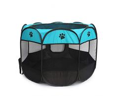 Flyes Portacappelli Portatile per Cani Pieghevoli Indoor Outdoor Cats Coniglio Kennel Rimovibile Copertura Paralume in Rete