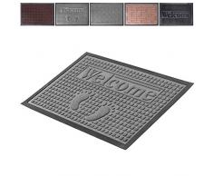 Tappetino da pavimento Kadax, 60 x 40 cm, berretto per allinterno e allesterno, tappetino per versamento in gomma lavabile per porta dingresso, ingresso della casa, (nera -grigio)