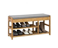 SoBuy® Scarpiera da ingresso, Cassapanca,Portascarpe con cuscino e cassetti,FSR47-N,IT