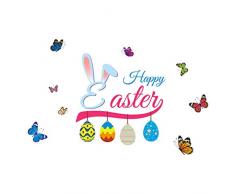 Happy Room Vinyl Easter Art Home DIY Decal Sticker Decor Wall Home Decor Attaccapanni Specchio Camera KK497