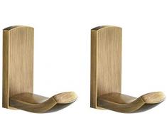 Flybath Ganci Appendiabiti Antico Ottone Gancio Portasciugamani Bagno Cucina Ganci da Parete, Bronzo Spazzolato - 2 Pezzi