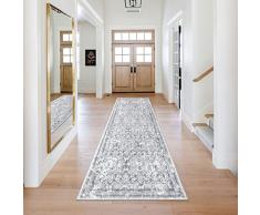 Enyhom Tappeto da corridoio, 75 x 243 cm, stile vintage boho, di alta qualità, antiscivolo, lavabile, soffice, morbido tappeto per lavanderia, ingresso, soggiorno