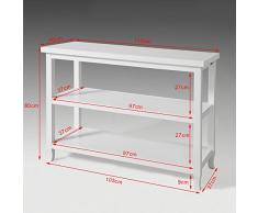 SoBuy® Tavolo consolle, Base Credenza,Mobile ingresso,bianco, FSB06-W,IT