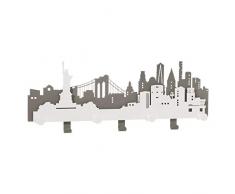 Arti & Mestieri N.Y.C. - Appendiabiti da Parete di Design 100% Made in Italy - in Ferro, 78 x 30 cm - Ardesia e Bianco Marmo