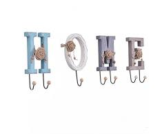 KGDC Appendiabiti da Parete Lettera Creativa Home Ganci rustici Design Decorativo Appendiabiti a Parete Appendiabiti Gancio for Abbigliamento for Abbigliamento Attaccapanni da Muro