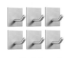 FOMANSH Ganci Adesivi in Acciaio, Ganci Appendiabiti Autoadesivi in Acciaio Inox SUS304, Ganci Portasciugamani Forte Impermeabili per Bagno Cucina Porta per Appendere Asciugamani,Chiavi,Vestiti, ecc