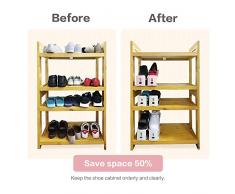 Rack di scarpe per risparmio spazio, BAFFECT® Regolabile scaffale di archiviazione dell'armadio del pattino spazio di immagazzinaggio del pattino di spazio doppio strati 2 parti / lotto (Rosa)
