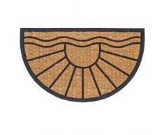 ASTRA zerbino antiscivolo da esterno - tappetino dingresso in fibra di cocco e gomma - tappetino antisporco 45x75 cm sun semicircolare