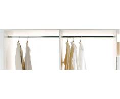 Mobili Armadio tubo ovale Asta Appendiabiti 1000 mm incl. 2 PZ. Coda supporto per barra tubo armadio cuscinetto per montaggio a soffitto | Acciaio Cromato | tubo armadio 30 X 15 mm | von GedoTec Mobili