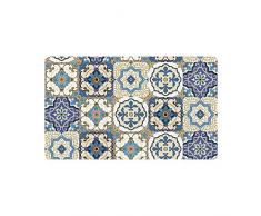MeiMei2 Splendida Patchwork Moroccan Tile zerbino Indoor Outdoor Entrance Tappeto tappetini in Gomma Scarpe Raschietto zerbino Antiscivolo Home Decor, Large 59,9 cm (L) x 39,9 cm (W)