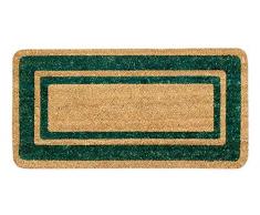 emmevi Zerbino Cocco Naturale Esterno Porta Entrata Retro Antiscivolo Tappeto Raschiafango MOD.Cocco Bordo 40X80 Verde