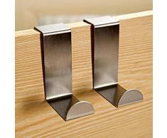 2 x da.WA appendiabiti da porta, armadio, ganci in acciaio INOX da credenza cassetto e ganci