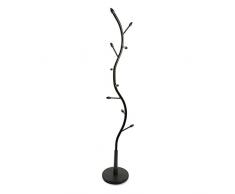 VERSA APPENDIABITI CURVE ATTACCAPANNI DA TERRA nero in metallo con 9 ganci H. 179 cm