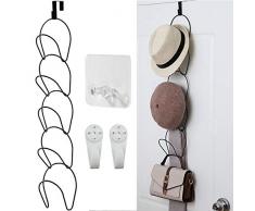 Porta Rack Berretti Organizer Per Cappelli Regolabile Porta Cappelliera Porta Cappelli Muro Porta Cappelli Organizzatore Ganci Appendiabiti Per Cappello Da Baseball 5 Anelli Con 3 Gancio Senza Forare