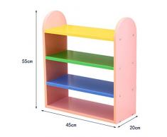 Shoe rackDY Dongy Scaffale per scarpe 4 livelli per bambini, combinazione di colore bella mensola, armadio scarpiera in legno, 45 * 20 * 55 cm (Colore : Rosa)