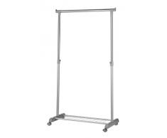 Premier Housewares 1900396 Appendiabiti con Scaffale per Scarpe e Ruote, Cromo/Grigio