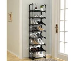 Utapossin Scaffale Portascarpe, Scarpiera a 8 Livelli Impermeabili, Scarpiera Scaffale Impilabile, Scaffale Portascarpe in Metallo, per Casa, Dormitorio, Ufficio, Ingresso, Corridoio e Armadio