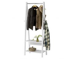 SoBuy® Guardaroba, Appendiabiti con Due Ripiani Colore: Bianco FRG59-W,IT