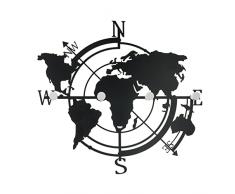 Arti & Mestieri Planisfero - Appendiabiti di Design 100% Made in Italy - in Ferro, 68 x 63H cm (Nero)