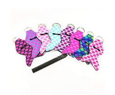 Minkissy 10Pz Portacappelli Portamacchette Portatili per Balsamo per Labbra Portachiavi Marsupio Multicolore Accessori da Viaggio per Donna (Stile Casuale)