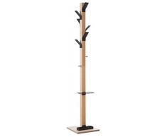 Paperflow Easycloth Moderno Appendiabiti, Legno Naturale, Legno, Black Hooks, Rack & Umbrella Stand