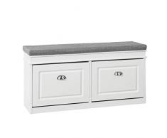 SoBuy Scarpiera salvaspazio Slim, portascarpe salvaspazio Regolabili, L104*P24*A52 cm, Bianco, FSR64-W