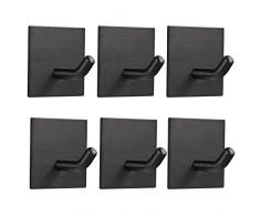 FOMANSH Ganci Adesivi in Acciaio, Ganci Appendiabiti Autoadesivi in Acciaio Inox SUS304, Ganci Portasciugamani Forte Impermeabili per Bagno Cucina Porta per Appendere Asciugamani,Chiavi,Vestiti, ecc