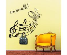 00374 Adesivo murale Wall Art - Pentagramma appendiabiti 2 - Misure 120x108 cm - nero - Decorazione parete, adesivi per muro, carta da parati