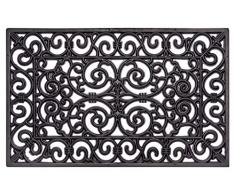 Hanse Home Mix Mats - Zerbino per interni ed esterni, 45 x 75 cm, in gomma, effetto ghisa, resistente alle intemperie, antiscivolo per ingresso ed esterni, colore: nero