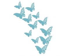 Esque 3D Hollow Pearl Paper Butterfly Wall Stickers Wedding Festival Decoration Camera da Letto Soggiorno Wall Decor Stickers Attaccapanni Cameretta Legno (C, One Size)