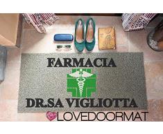 ZERBINO DA ESTERNO PERSONALIZZATO FARMACIA STUDIO PVC COCCO GOMMA CM. 100x60 SPAZZOLA ASCIUGA SPORCO LOVEDOORMAT ® HANDMADE IN ITALY