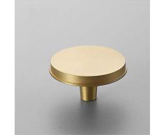 Maniglie per mobili Confezione da 5 Pezzi manopole/portacappelli in Ottone Massiccio Dorato Spazzolato Dorato, Armadio Porta dell'Armadio Cassetto da Cucina Rotondo Maniglie Rotonde, Moderno manigli