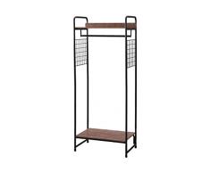 Iris Ohyama - Guardaroba Appendiabiti in metalli di alta qualità e pannelli in fibra di legno MDF - Garment Rack PI-B4 - Marrone e nero, 64 x 40 x 150 cm