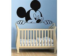 adesivo murale appendiabiti Divertente Mickey Mouse Decalcomania da muro per camerette della scuola materna