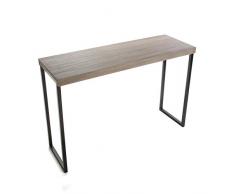VERSA Brandon Consolle ingresso, Tavolo Consolle, Tavolino Ingresso, Tavolo salotto, Mobile ingresso, Misure (A x L x l) 80 x 40 x 120 cm, Legno e metallo, Colore Marrone