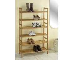 WENKO WENKO Scarpiera panca Norway a due piani,scaffale fino a 6 paia di scarpe in legno di noce, scarpiera da ingresso con porta scarpe