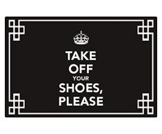 Tappetino per ingresso, per ingresso e ingresso con porta dingresso, per camera da letto, ingresso esterno, patio, prato e pala da neve in gomma, 45 x 70 cm, colore: nero