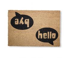 KOKO DOORMATS Zerbino ingresso esterno casa | Tappeto ingresso esterno casa divertenti Hello - Bye in Fibra di Cocco e base antiscivolo da PVC, Zerbini per Ingresso Esterno con Misure 40x60cm