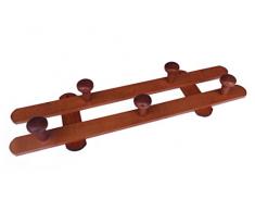 Home System R21464 Portabiti Appendiabiti in Legno a 5 Posizioni, Noce