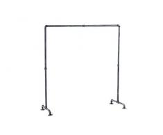 CLP Stander Appendiabiti Jersey in Metallo I Stabile Appendiabiti Stile Idustriale I Attaccapanni Moderno, Colore:Argento, Dimensione:150 cm