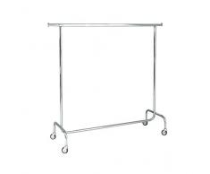 Stender appendiabiti attaccapanni carrello porta abiti x negozi guardaroba cabina armadio casa camera da letto cambio stagione alta portata ruote robuste in ferro cromato