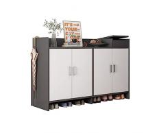 scarpiera salvaspazio Slim, Armadio scarpiera, Libreria, Contenitore a 4 Livelli, Multifunzionale Scaffale, Mobiletto Multiuso Aperti in MDF, per Ingresso Soggiorno