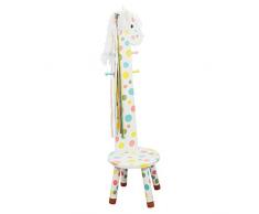 Teamson Kids Pony Sgabello con Schienale, Appendiabiti, Multicolore