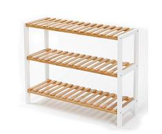 Edaygo Scarpiera Scaffale per Scarpe, 3 Ripiani, 55 x 70 x 25 cm, bambù