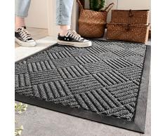 Tappetini Per Porte Esterne Ingresso Per La Casa Tappetino Di Benvenuto Tappeto, Tappetino Assorbente E Antipolvere Per Ingresso, Cuscinetti Antiscivolo in Gomma, Ispessito (60_x_120_cm, Grigio)