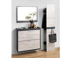 FMD Möbel 484-003 Pannello guardaroba in legno, antracite/rovere sabbia, 40 x 32 x 200,5 cm