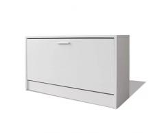 Tidyard Scarpiera con Panchina Ingresso Moderna Bianca in MDF e Truciolato,Panchina Portascarpe Ingresso Bianca Moderna,Panca Scarpiera Ingresso Bianca Moderna 80x24x45 cm